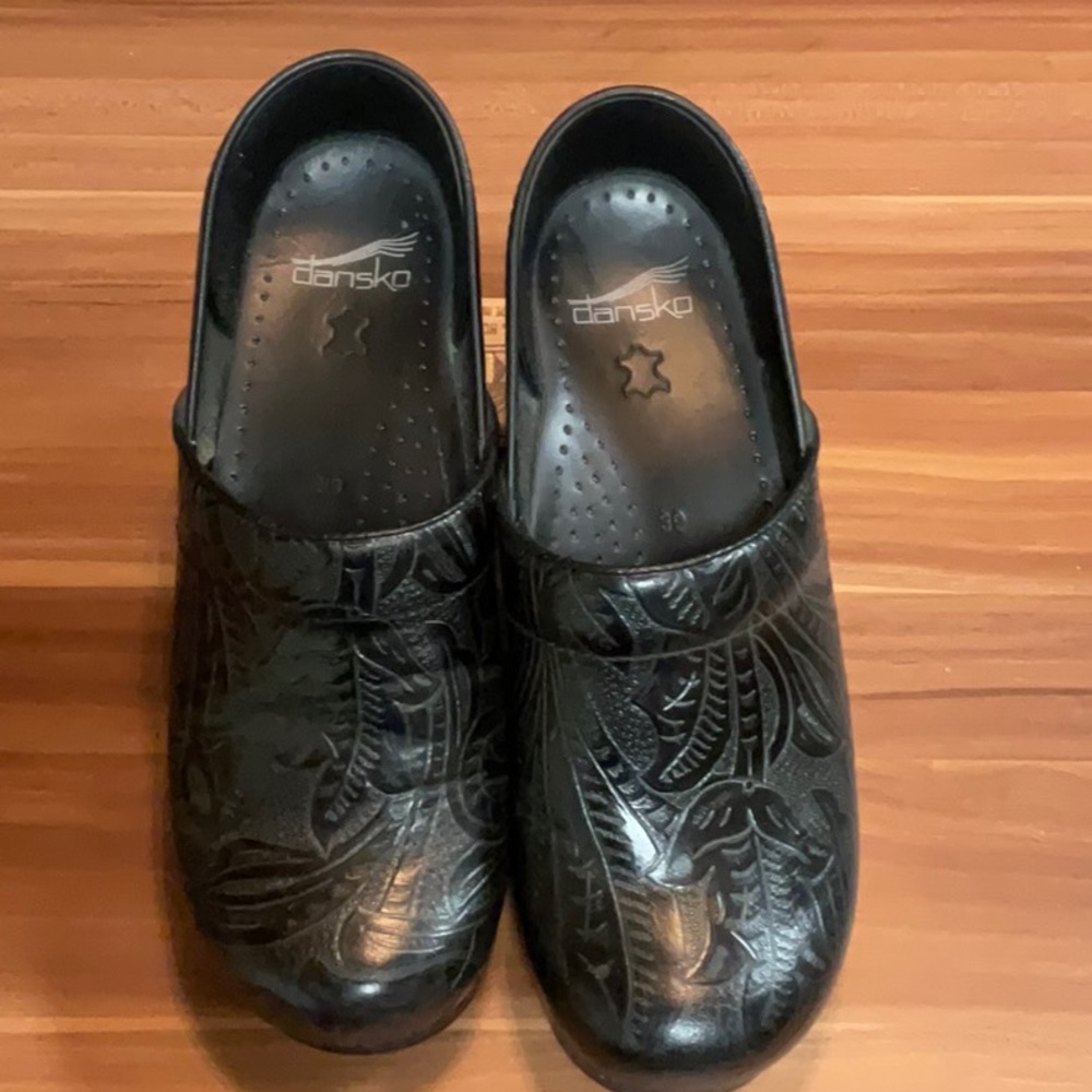Dansko Floral Etched Professional Clogs